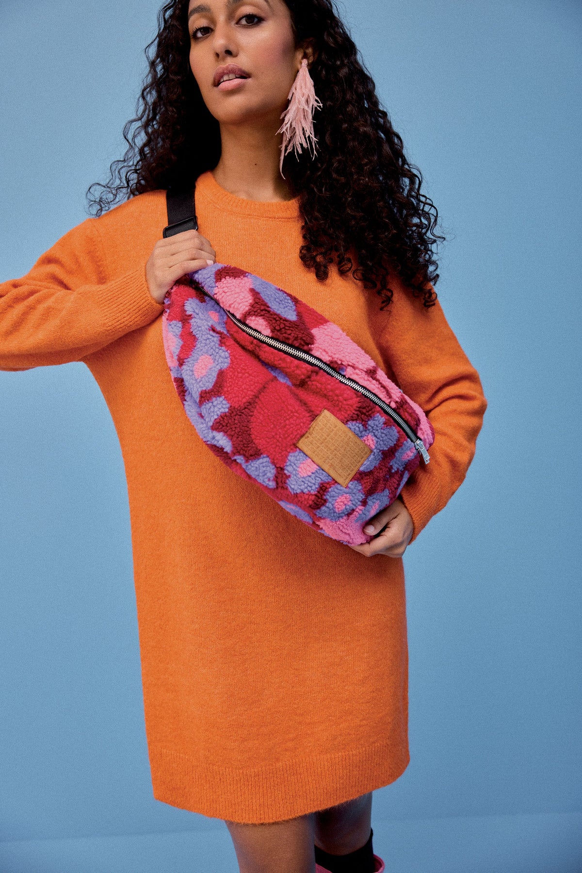 SAC BANANA MOUMOUTE FLEURS 70 PURPLE