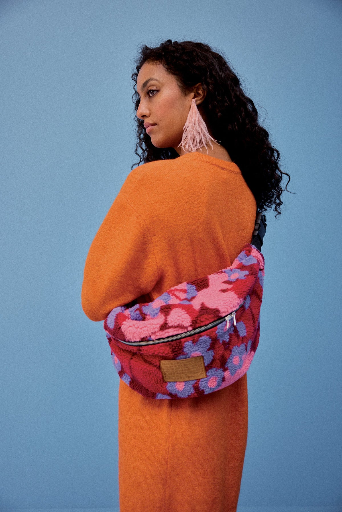 SAC BANANA MOUMOUTE FLEURS 70 PURPLE
