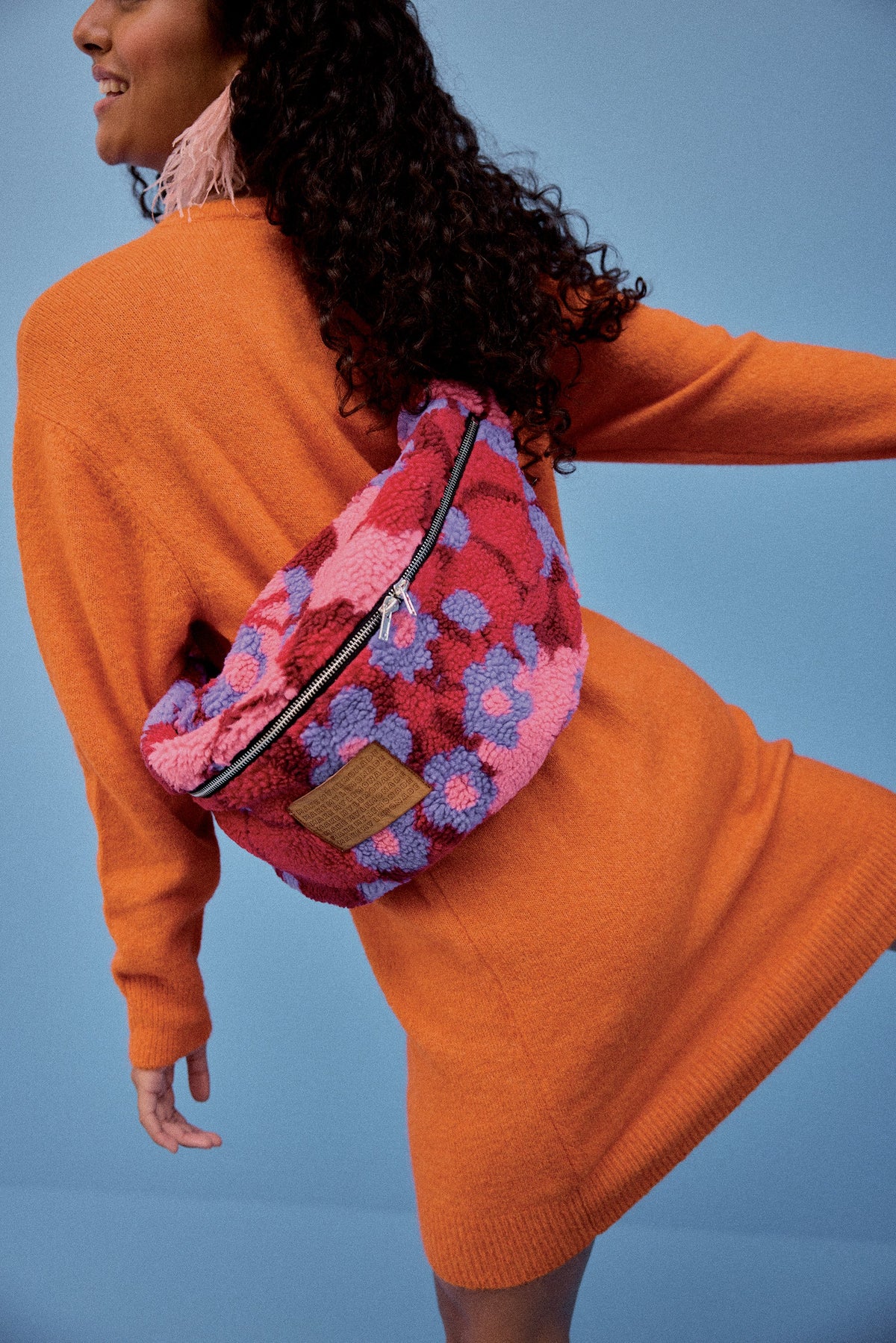 SAC BANANA MOUMOUTE FLEURS 70 PURPLE