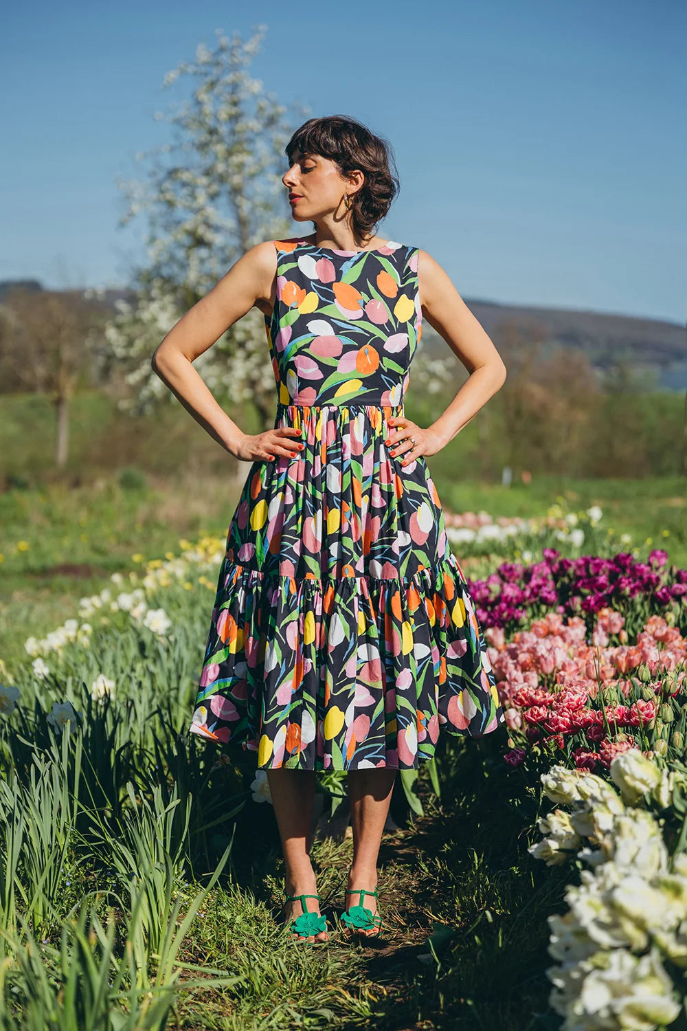 ROBE CHIARA BLACK DREAMY GARDEN