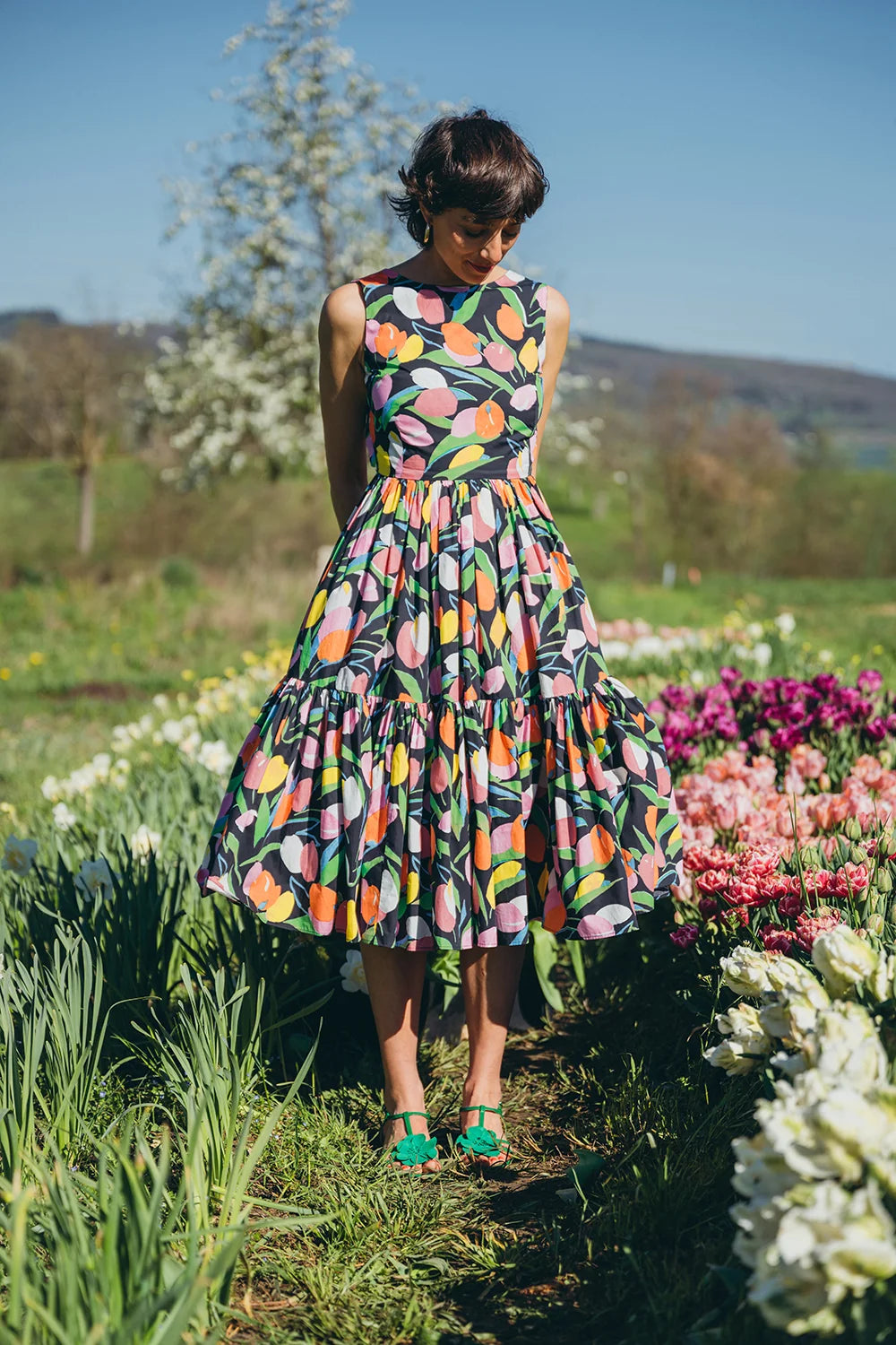 ROBE CHIARA BLACK DREAMY GARDEN