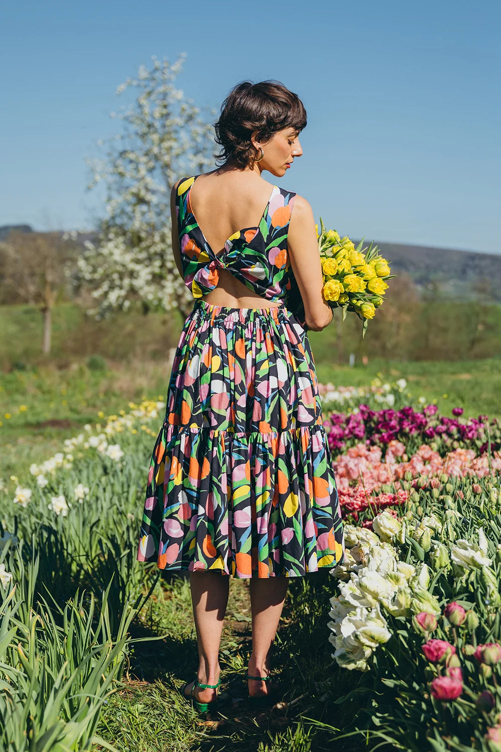 ROBE CHIARA BLACK DREAMY GARDEN