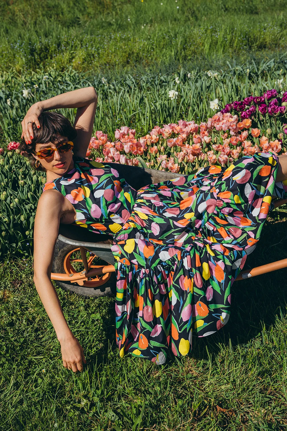 ROBE CHIARA BLACK DREAMY GARDEN