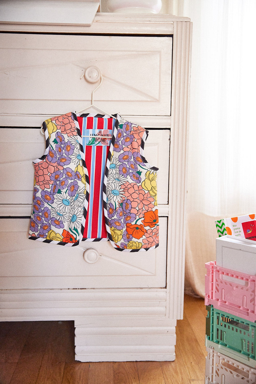 GILET ALI KIDS FLEURS 70'S