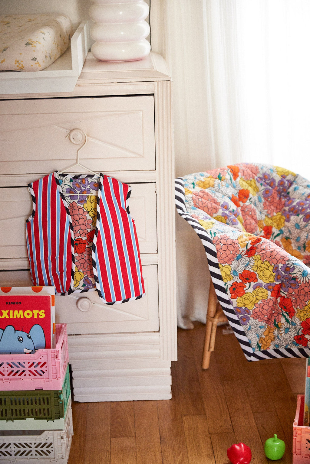GILET ALI KIDS FLEURS 70'S