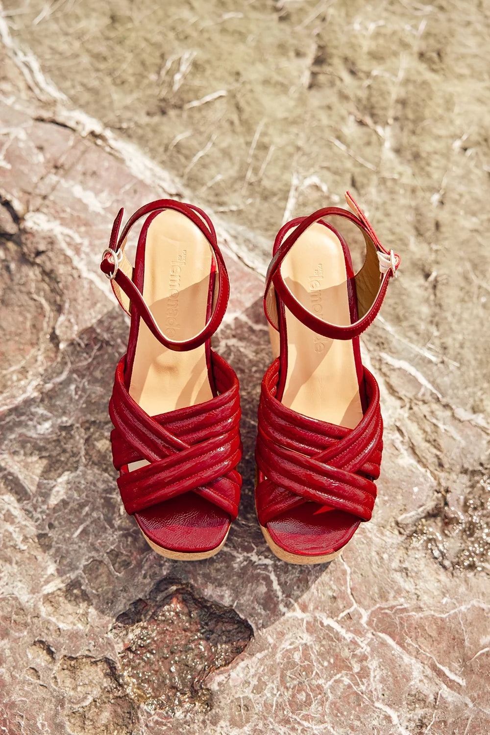 SANDALES PALOMA VINYLE ROUGE