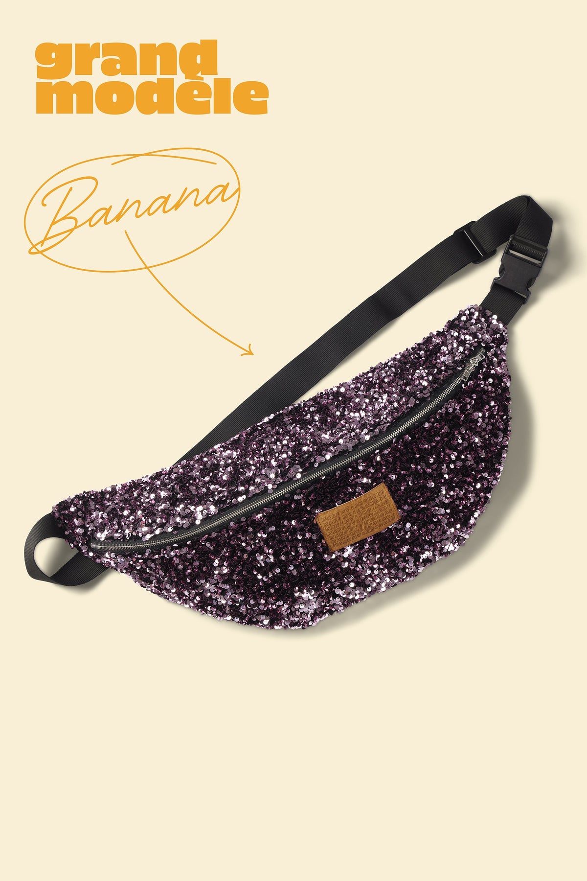 SAC BANANA SEQUINS ROSES