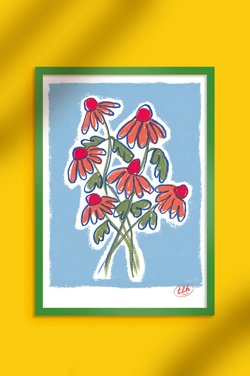 AFFICHE A3 BOUQUET BLUE