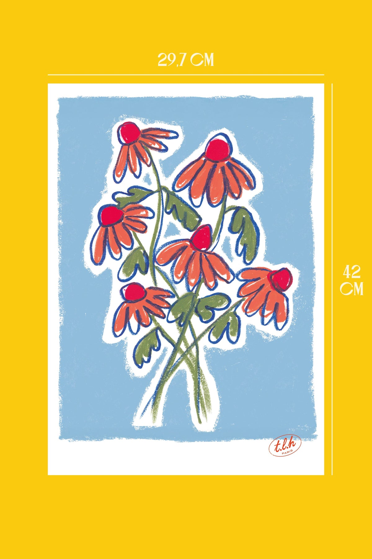 AFFICHE A3 BOUQUET BLUE