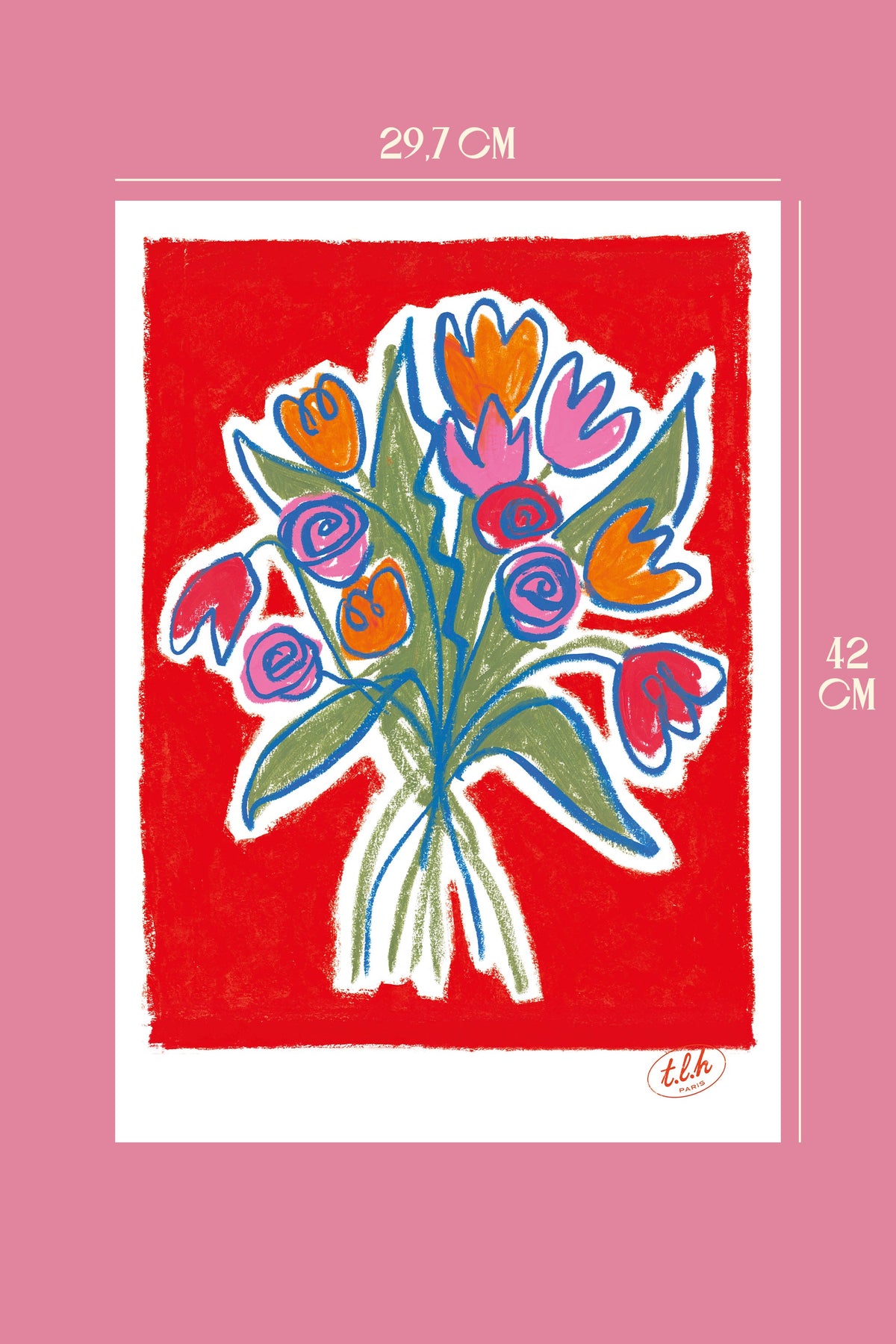 AFFICHE A3 BOUQUET RED