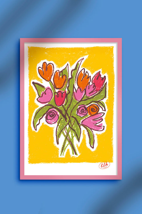 AFFICHE A3 BOUQUET YELLOW