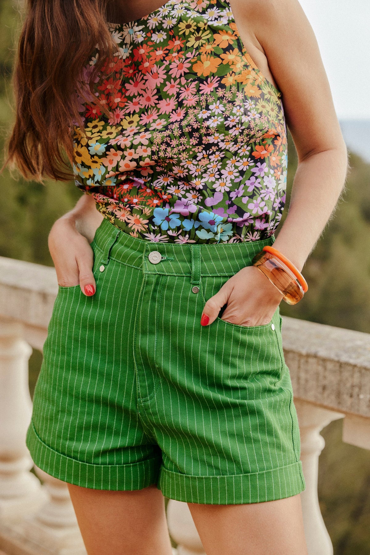 SHORT CARLOTTA RAYURES TENNIS