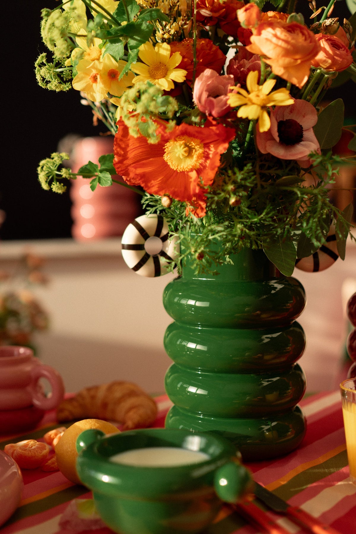 VASE ALLISTAIR GREEN STRIPES
