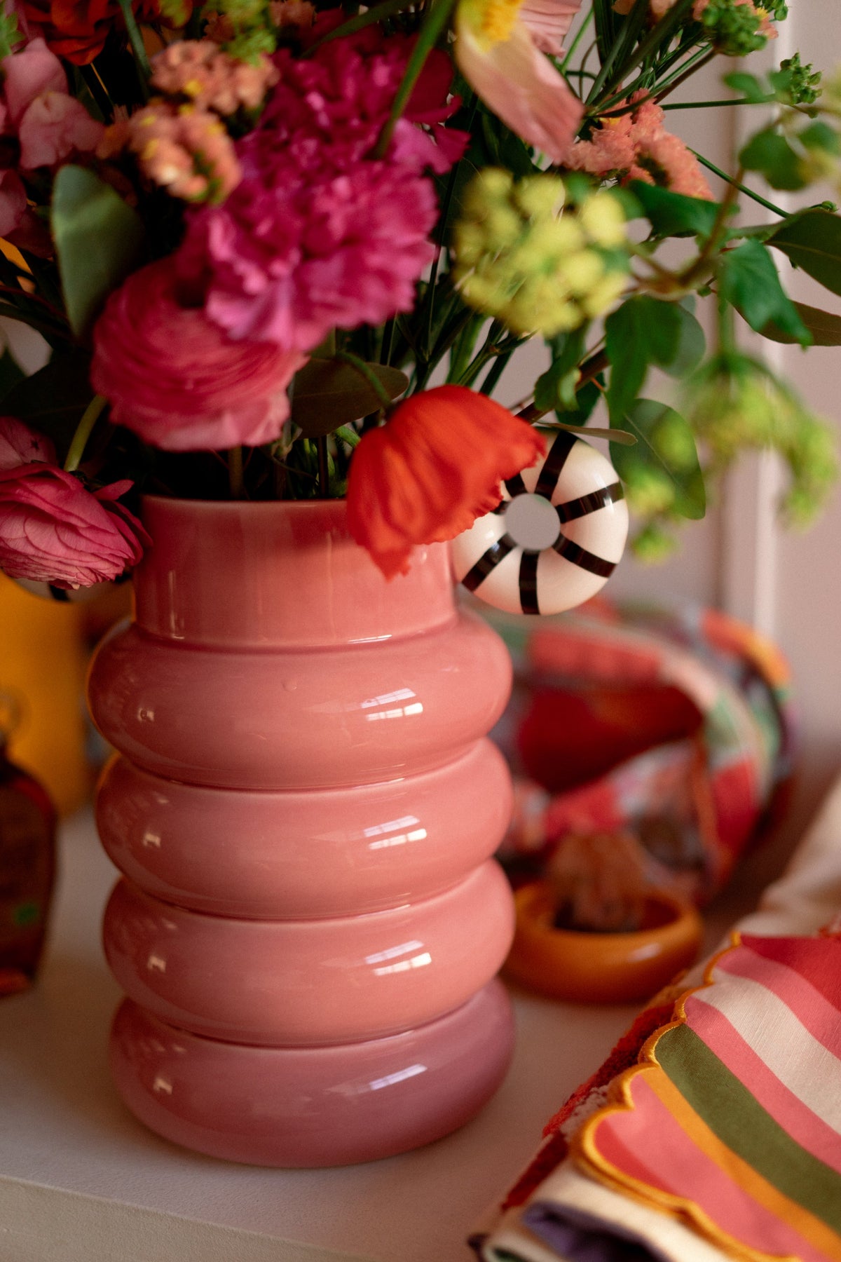 VASE ALLISTAIR PINK STRIPES