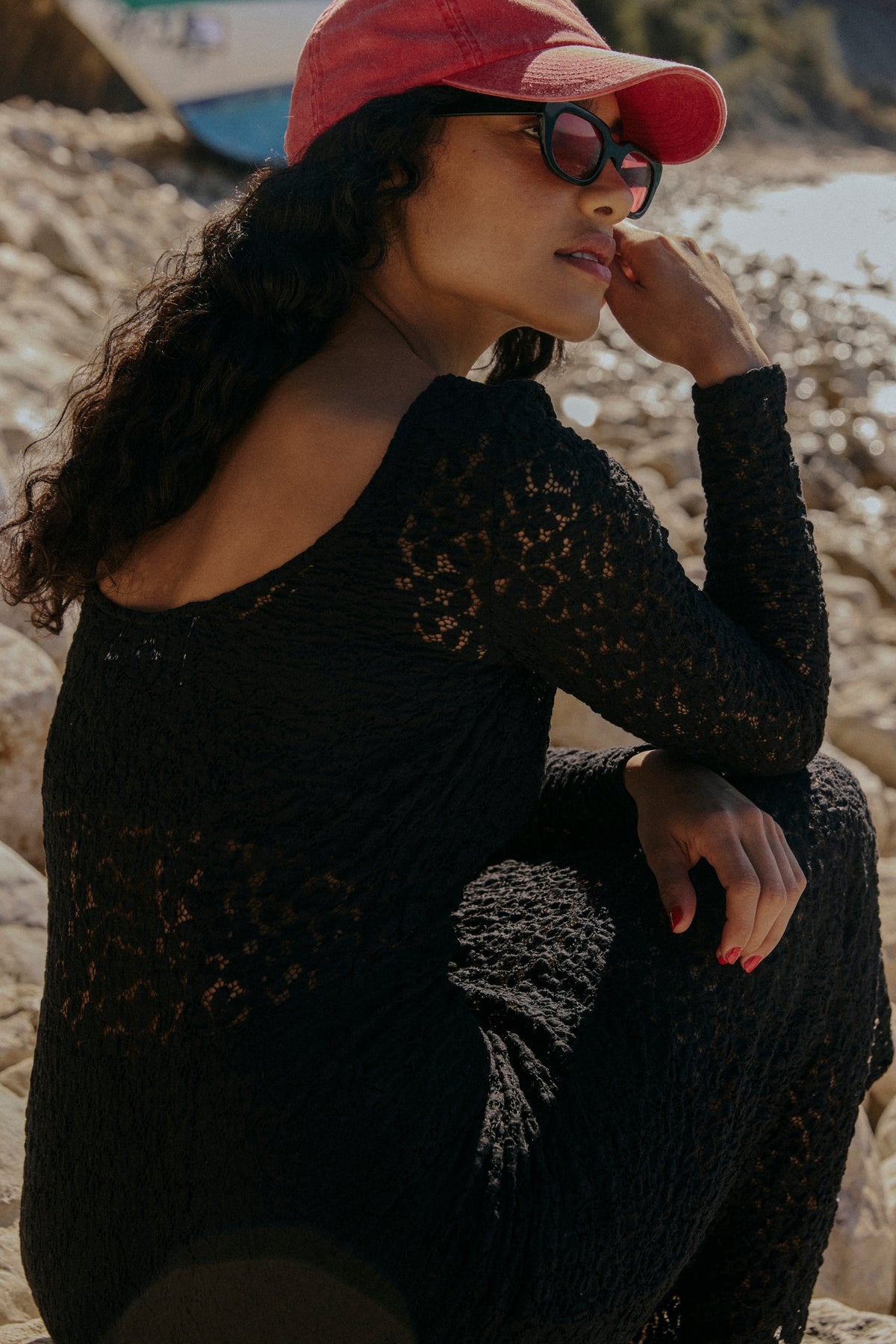 ROBE MADISON CROCHET NOIR