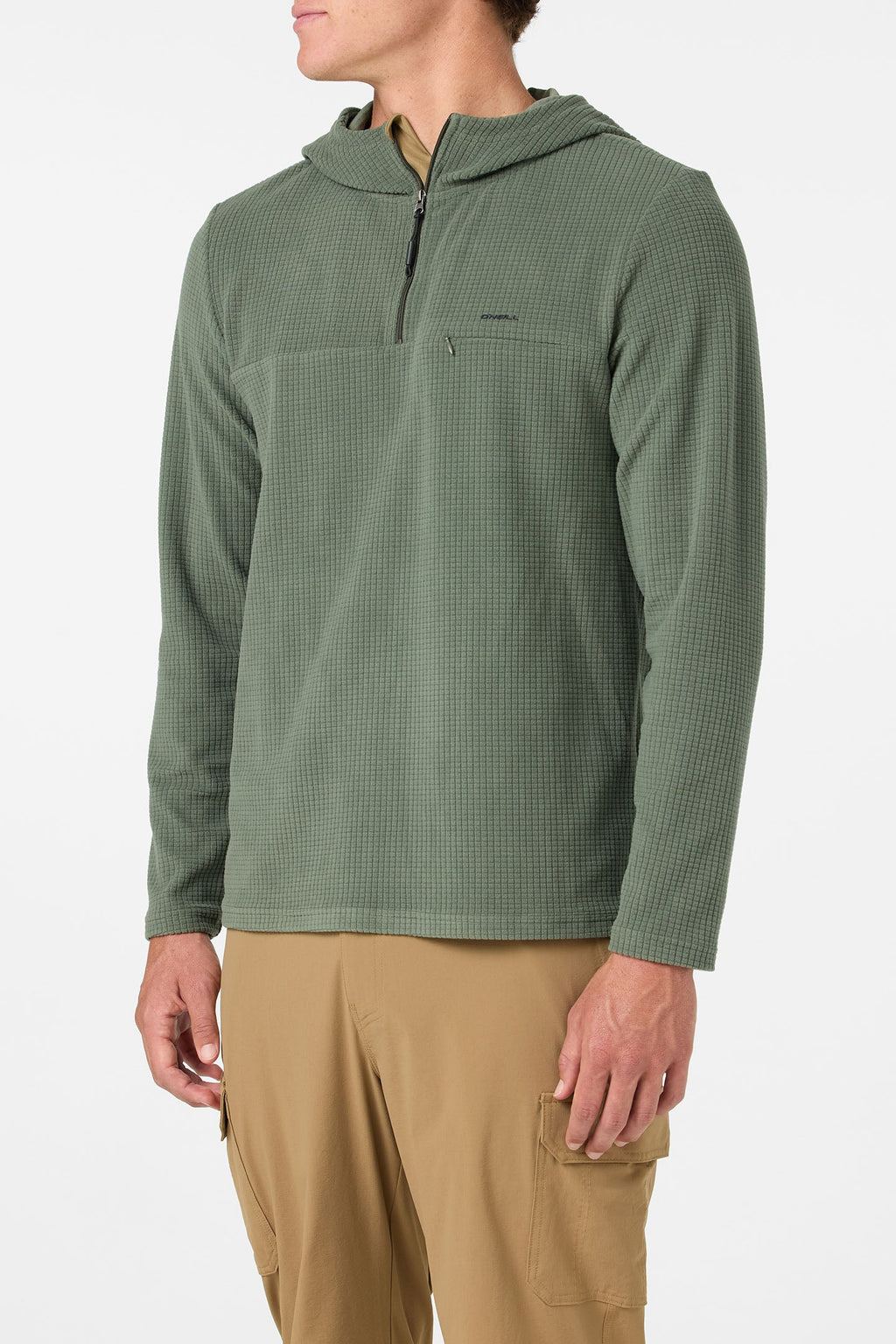 TRVLR Hooded Quarter Zip Long Sleeve Pullover
