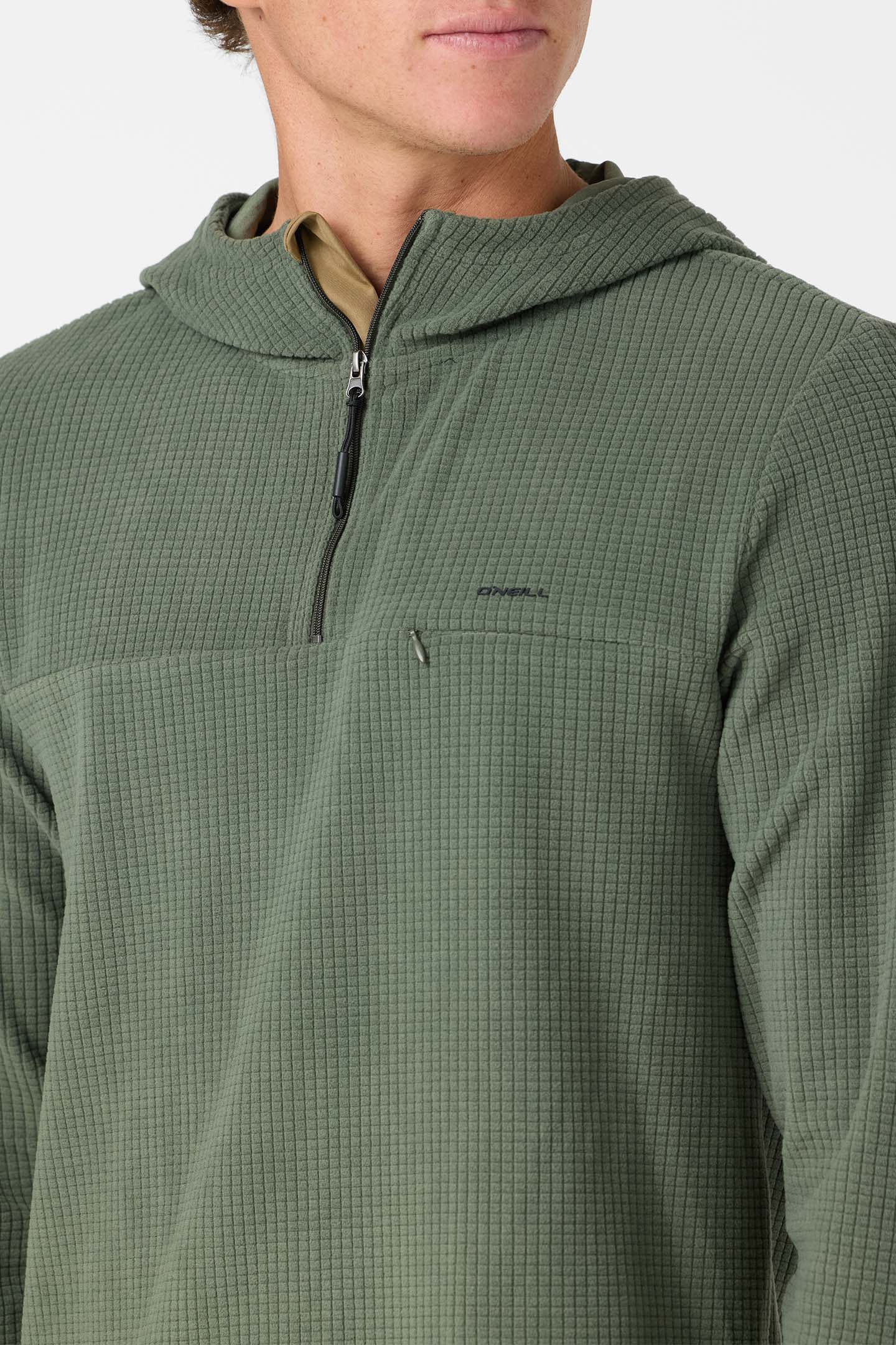 TRVLR Hooded Quarter Zip Long Sleeve Pullover