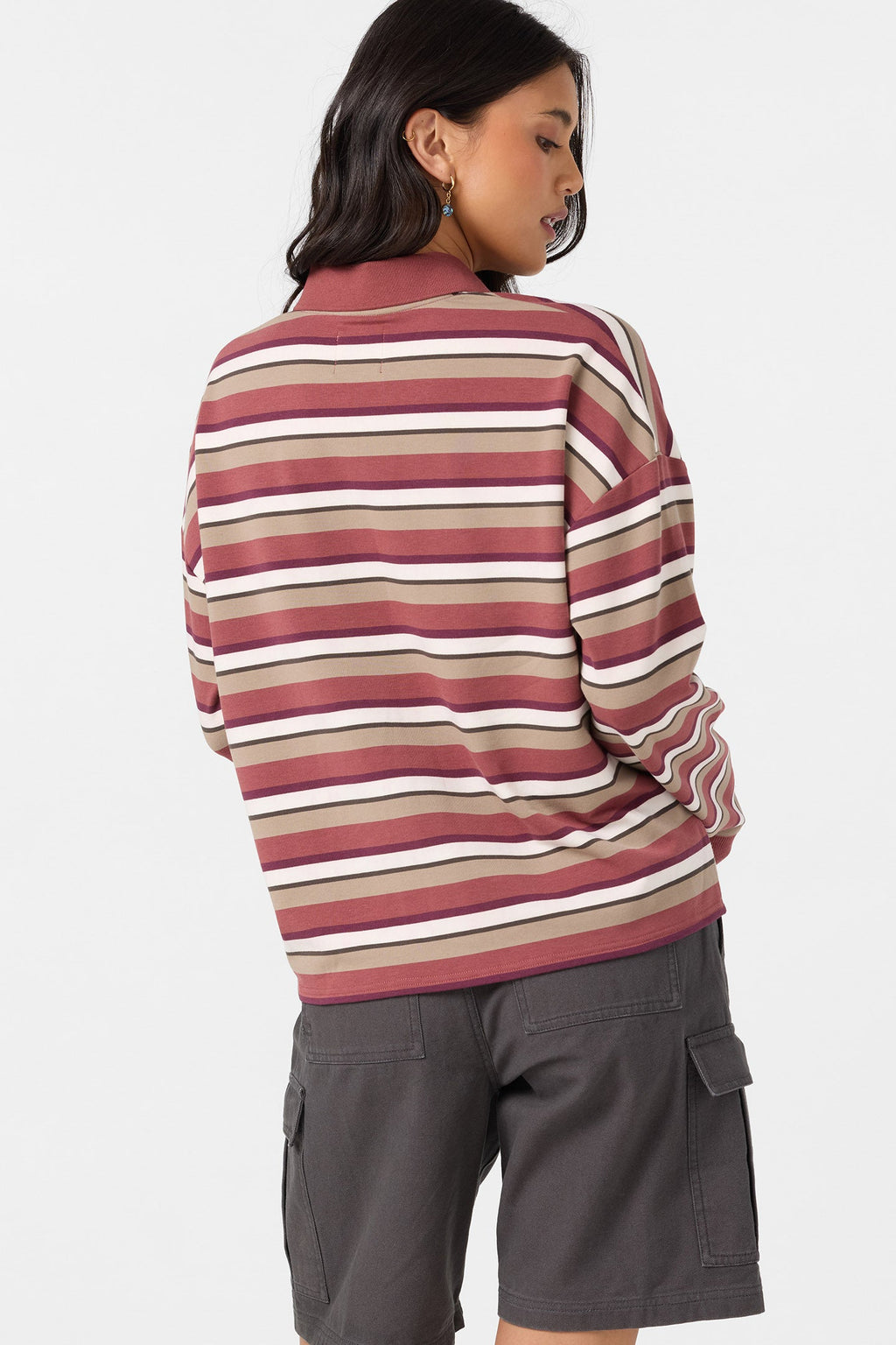 O'Riginals Kyra Long Sleeve Crop Polo Top