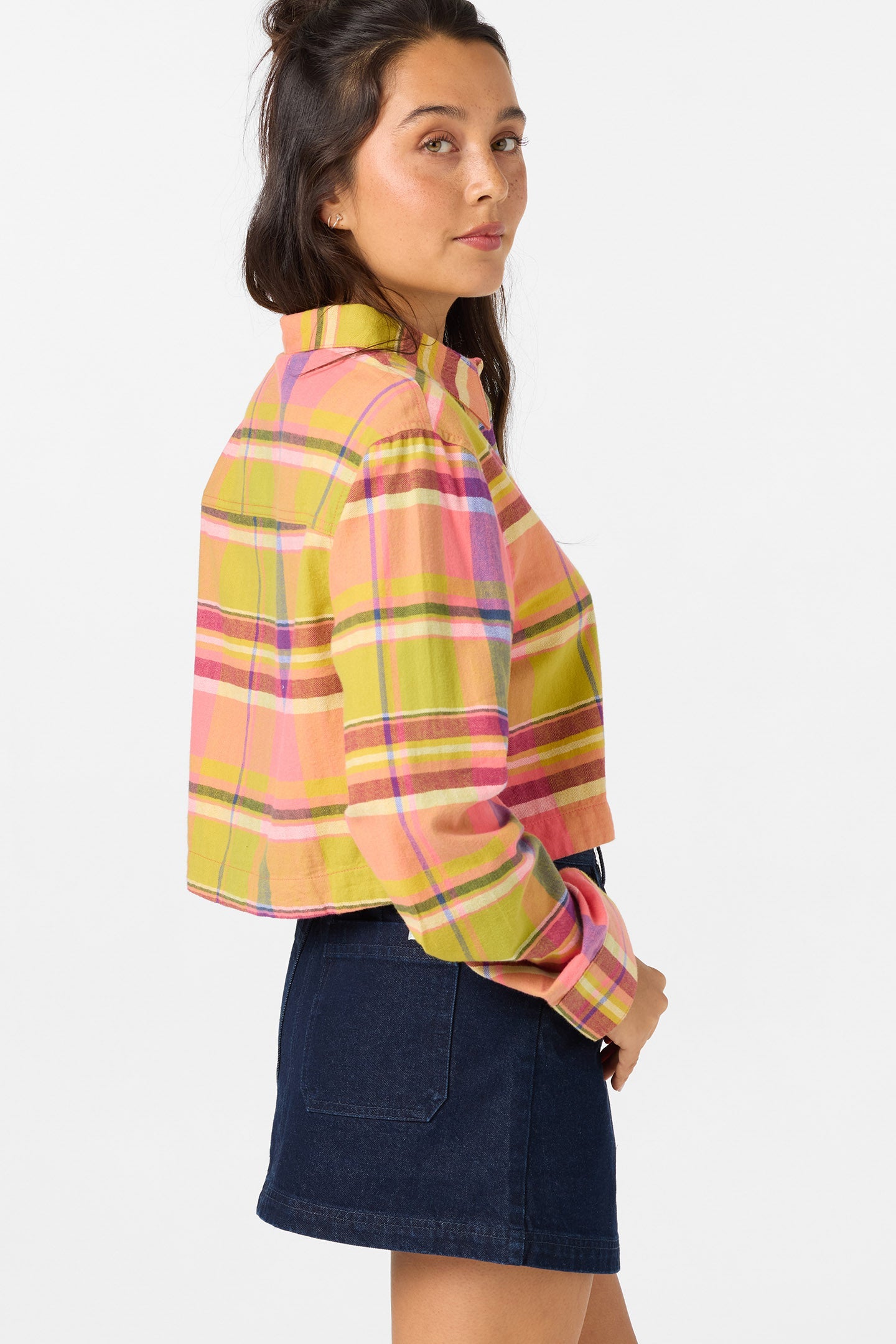 Pippa Flannel Crop Long Sleeve Shirt
