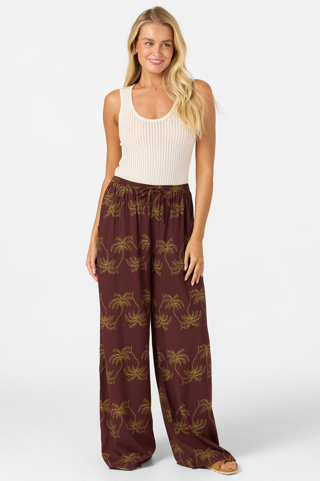 Rosalie Palm Stripe Pants