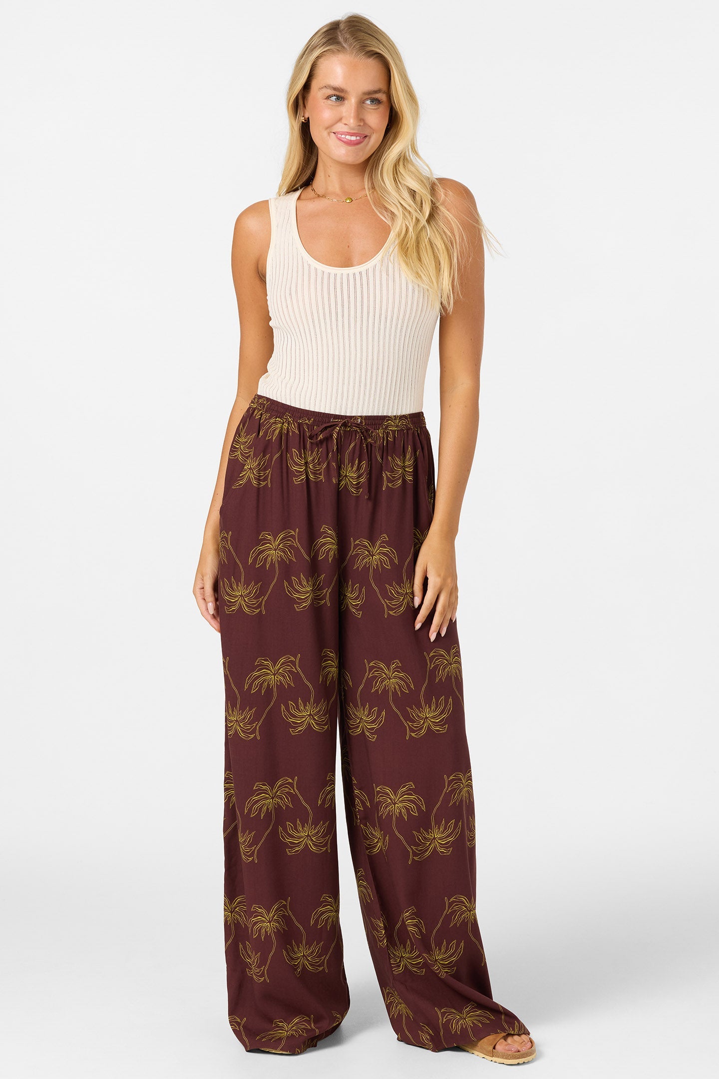 Rosalie Palm Stripe Pants