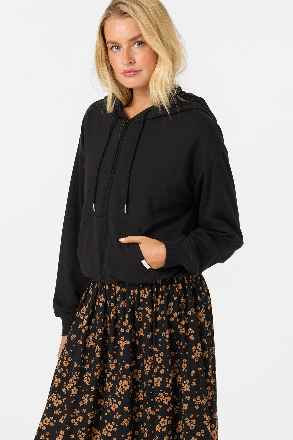 Mae Bubble Zip Fleece Hoodie