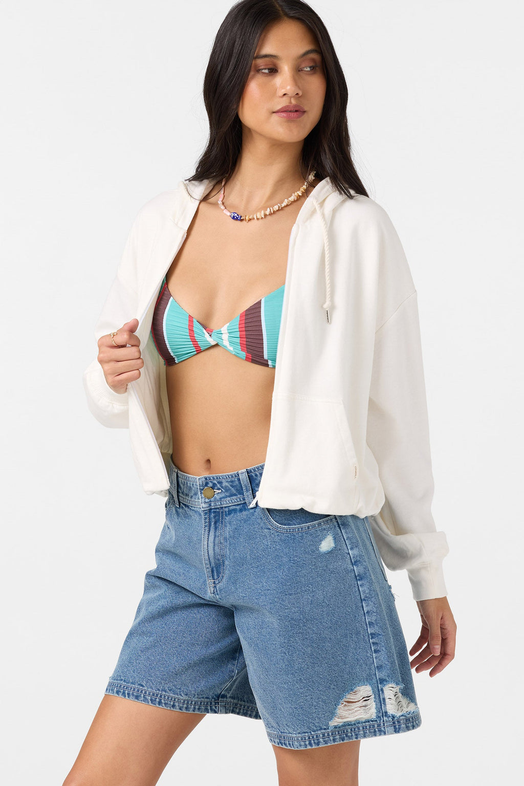 Mae Bubble Zip Fleece Hoodie