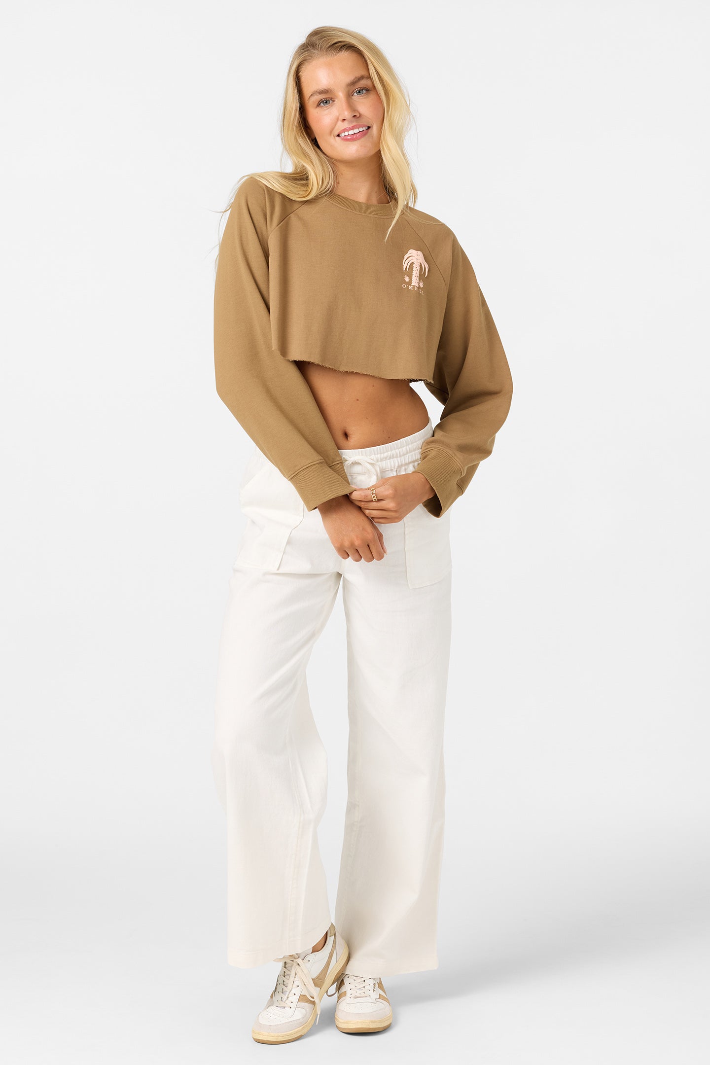 Palm Raw Edge Crop Fleece