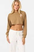 Palm Raw Edge Crop Fleece