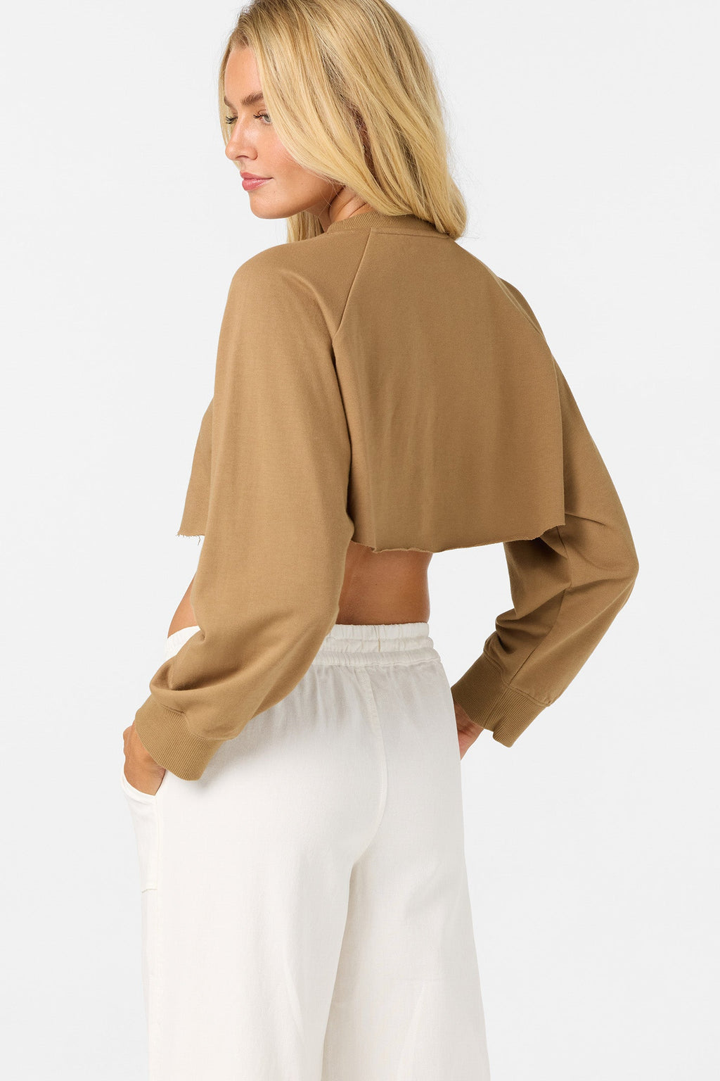 Palm Raw Edge Crop Fleece