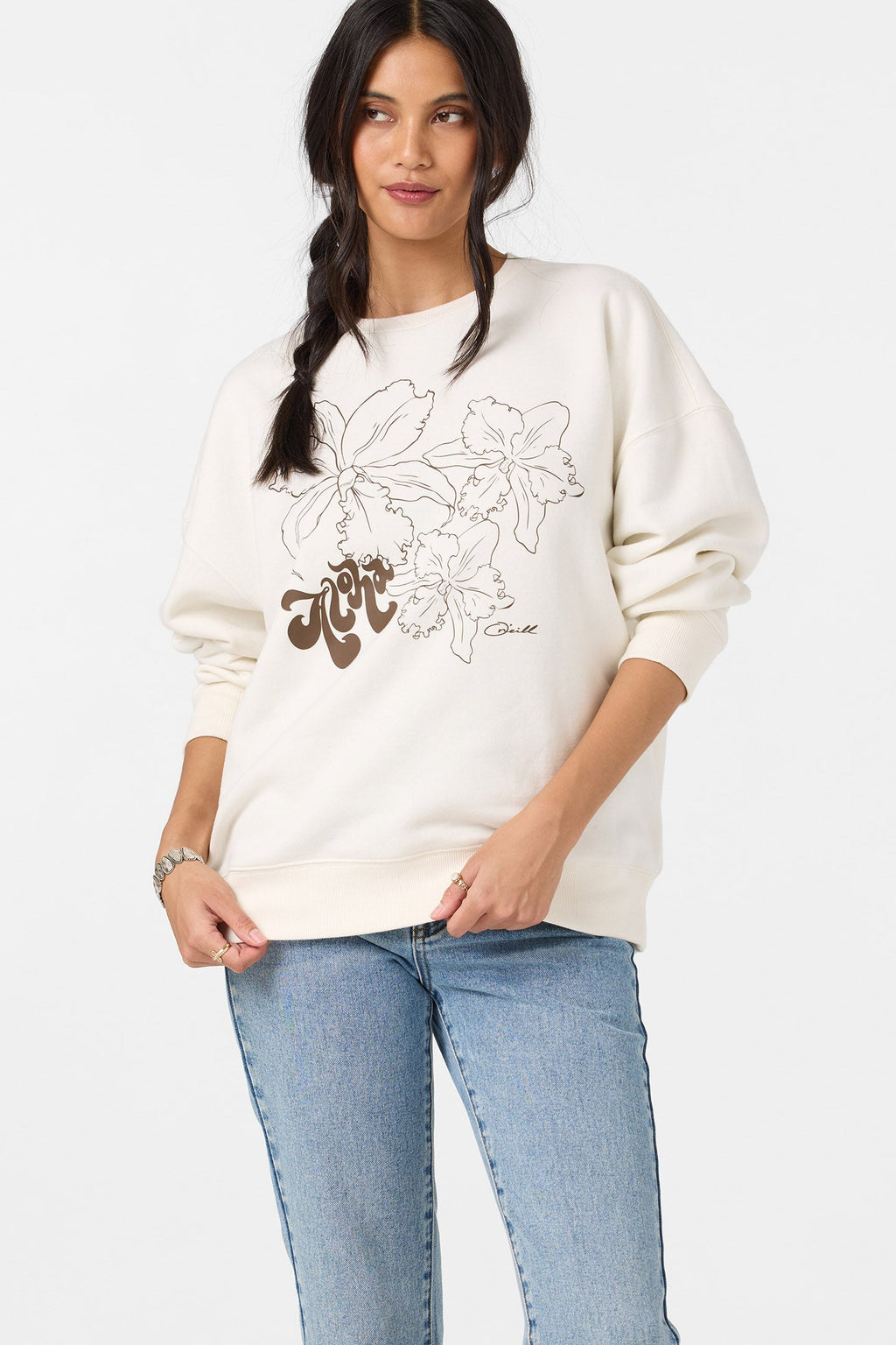 Ariah Hawaii Oversized Crew Neck Fleece