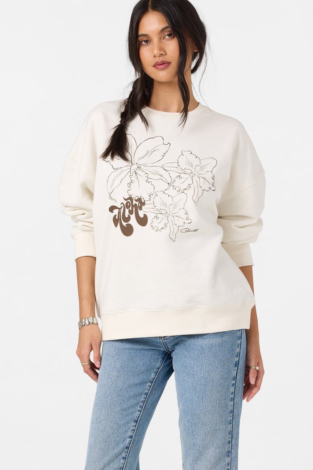 Ariah Hawaii Oversized Crew Neck Fleece