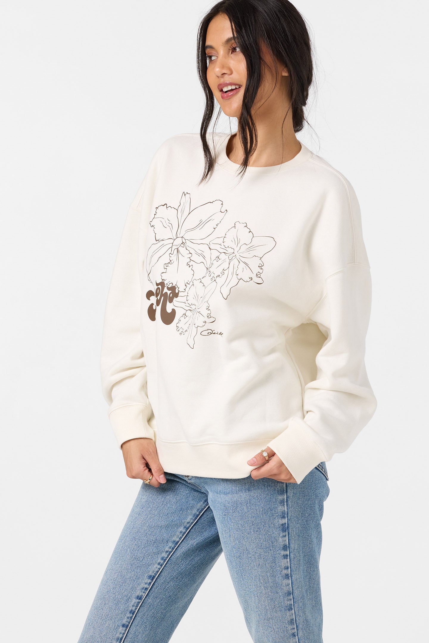 Ariah Hawaii Oversized Crew Neck Fleece