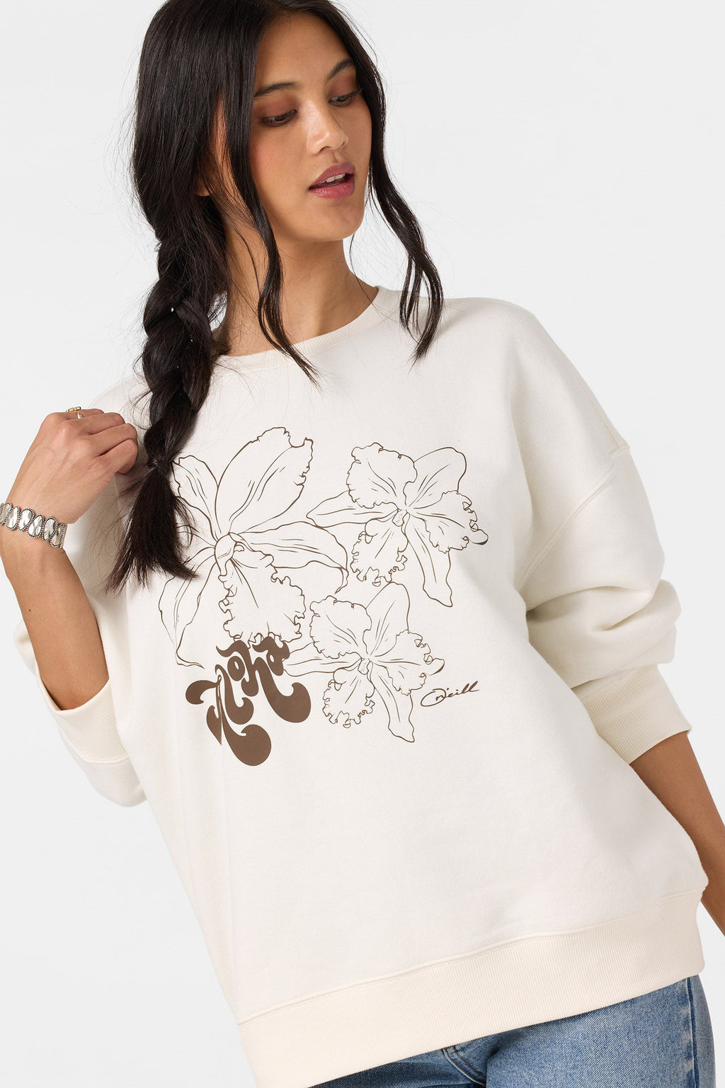 Ariah Hawaii Oversized Crew Neck Fleece