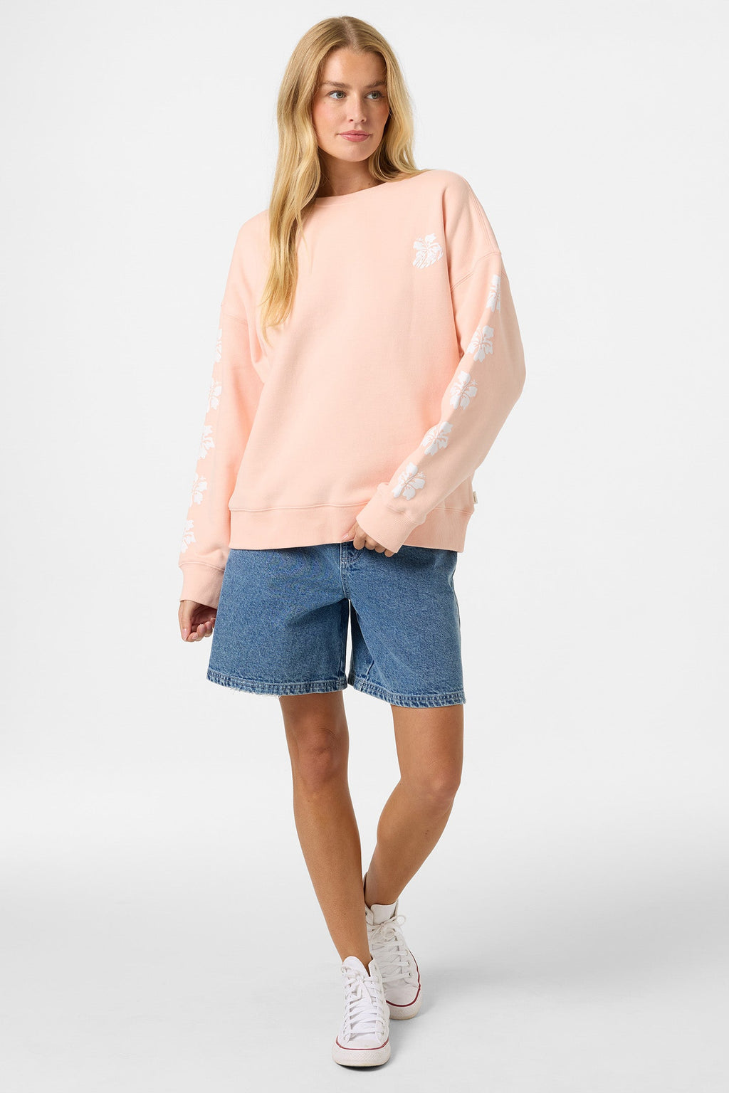 Mini Hibis Oversized Crew Neck Fleece