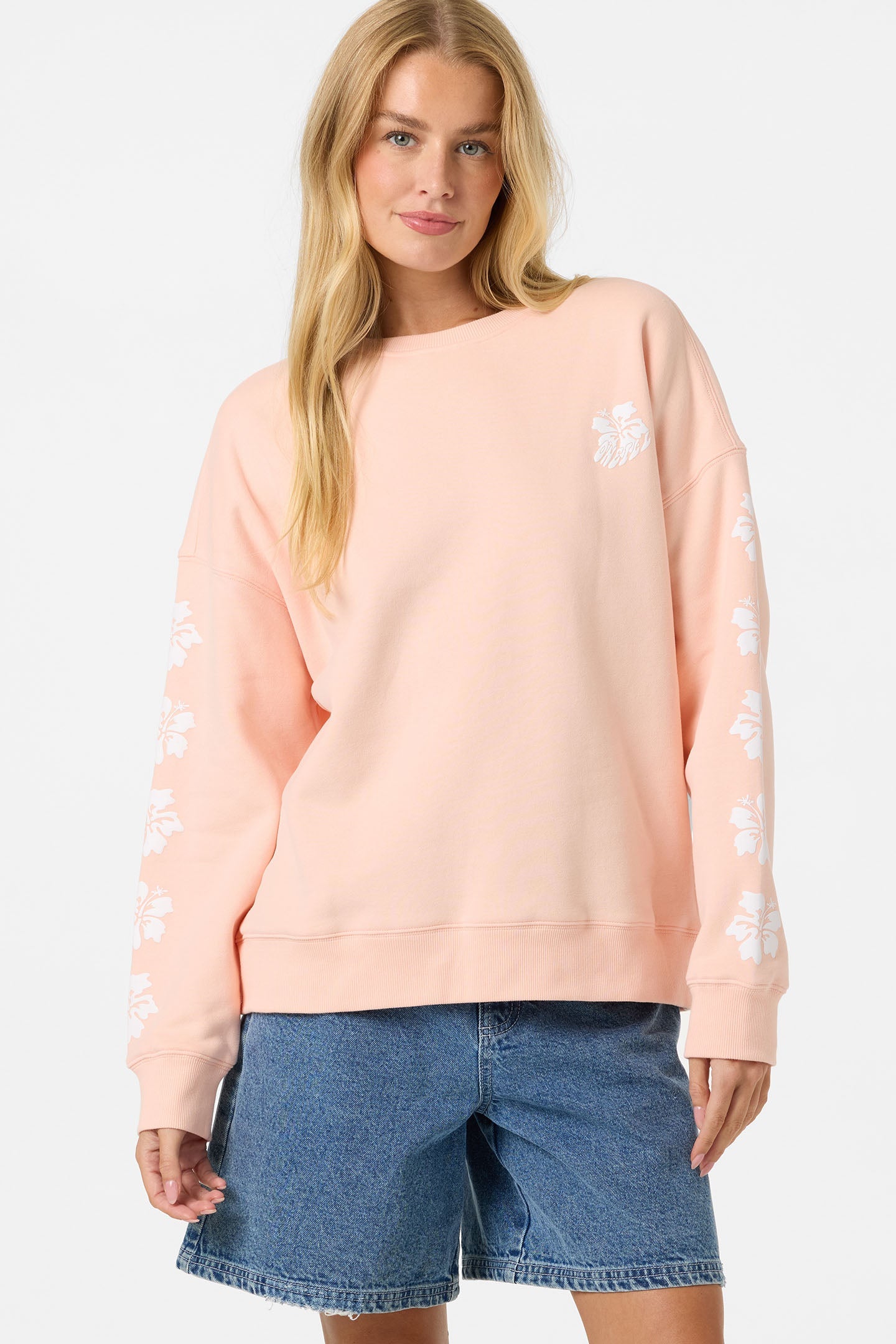 Mini Hibis Oversized Crew Neck Fleece