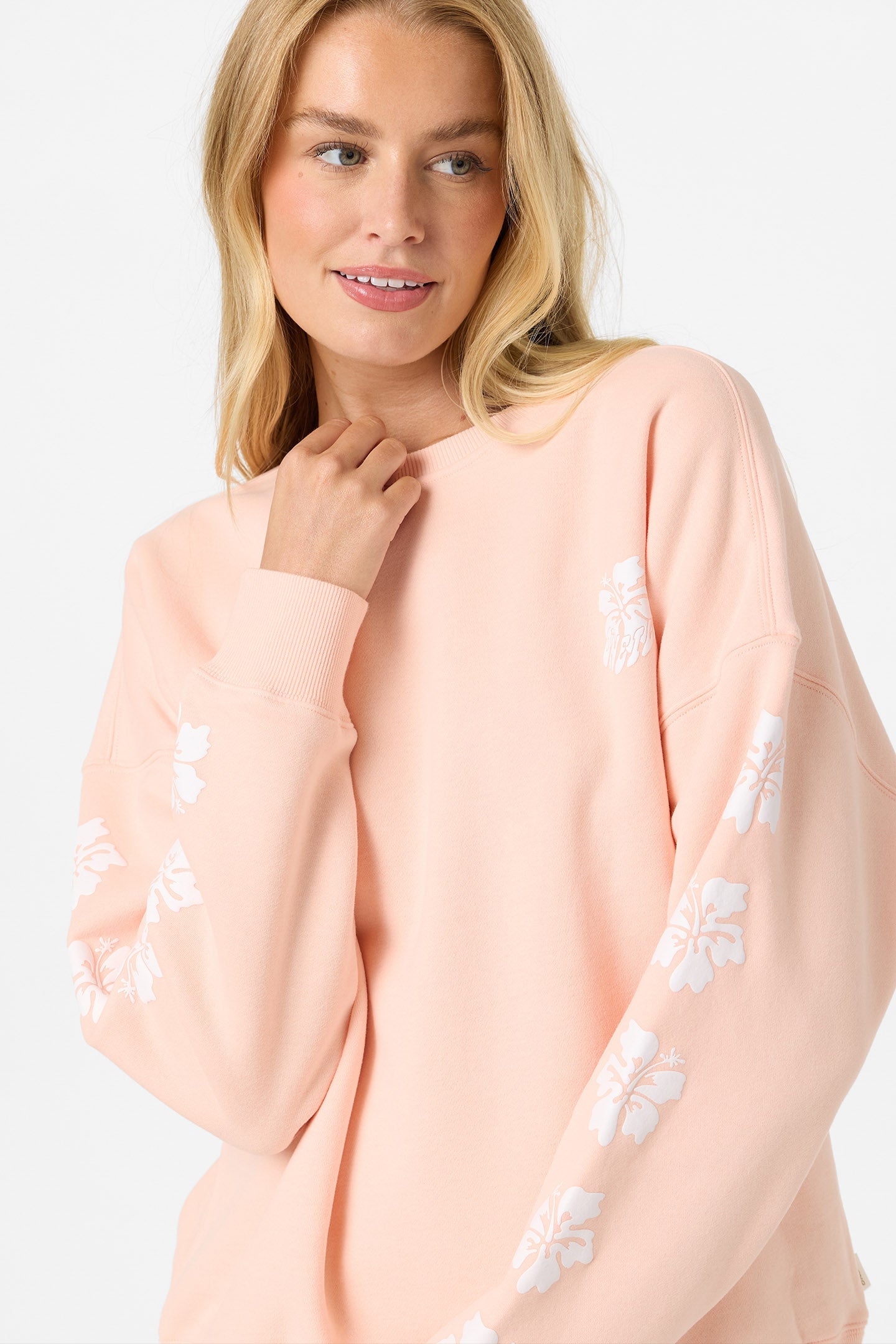 Mini Hibis Oversized Crew Neck Fleece