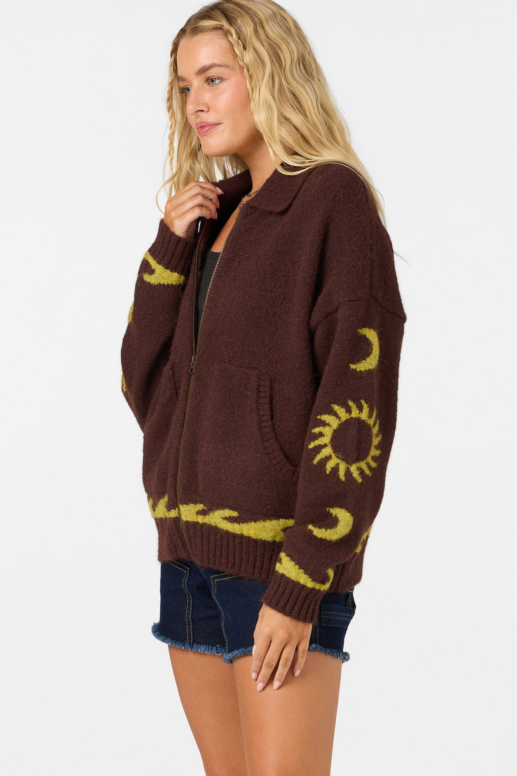 Corrine Zip Up Long Sleeve Sweater