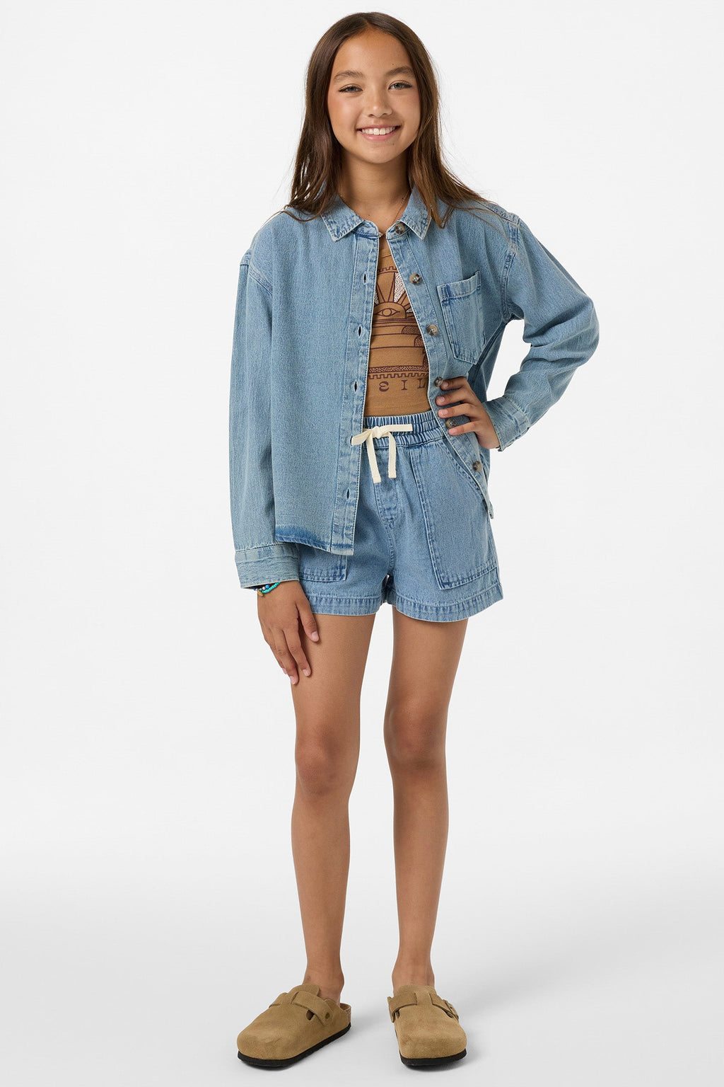 Girl's Kylas Denim Shacket Jacket