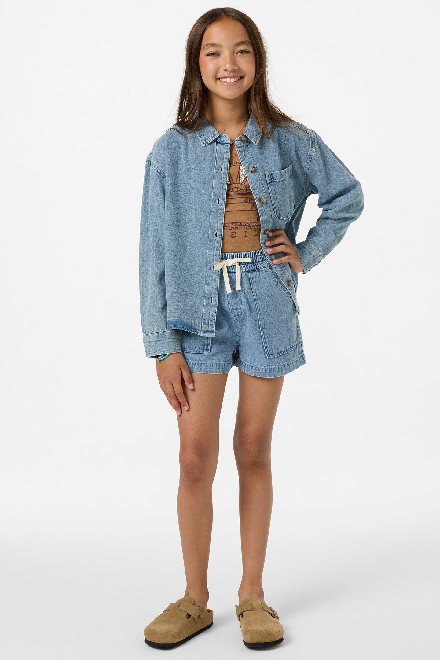 Girl's Kylas Denim Shacket Jacket