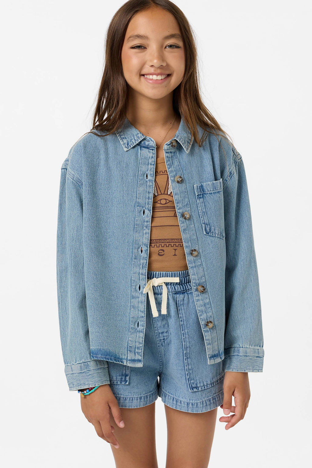 Girl's Kylas Denim Shacket Jacket