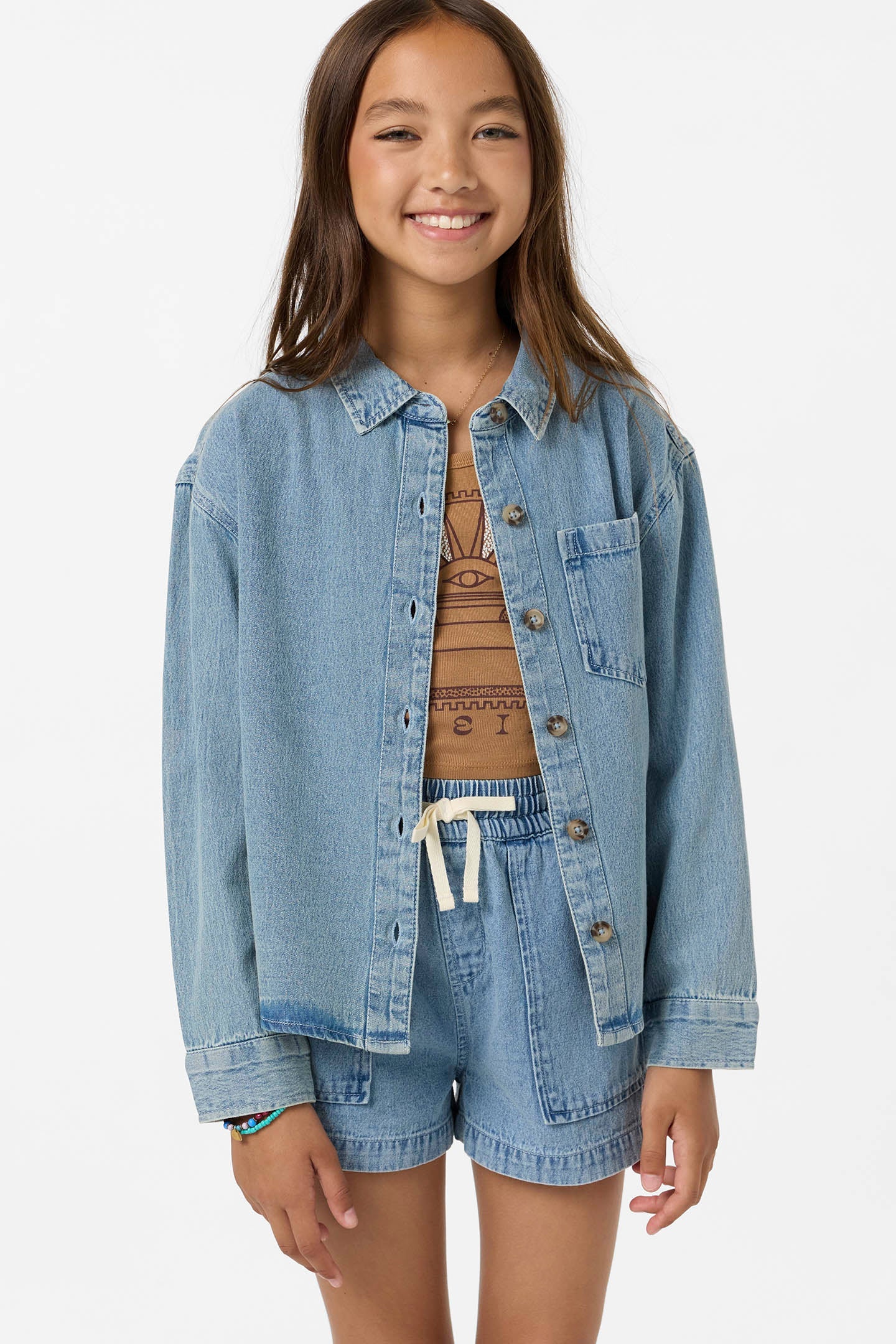 Girl's Kylas Denim Shacket Jacket