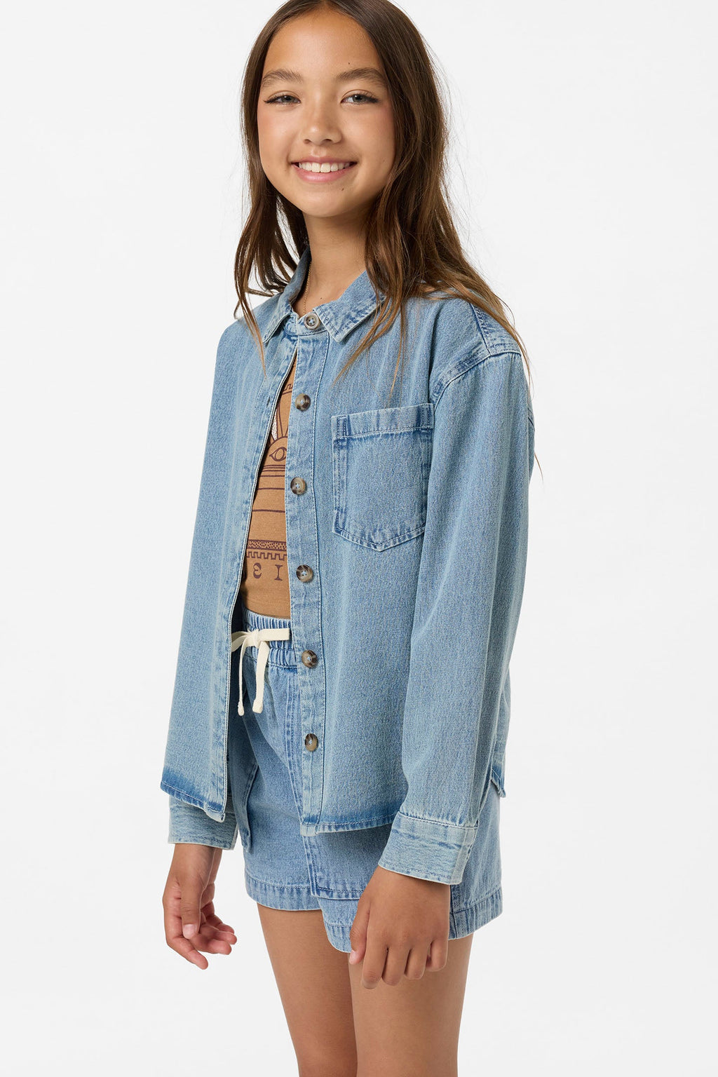 Girl's Kylas Denim Shacket Jacket