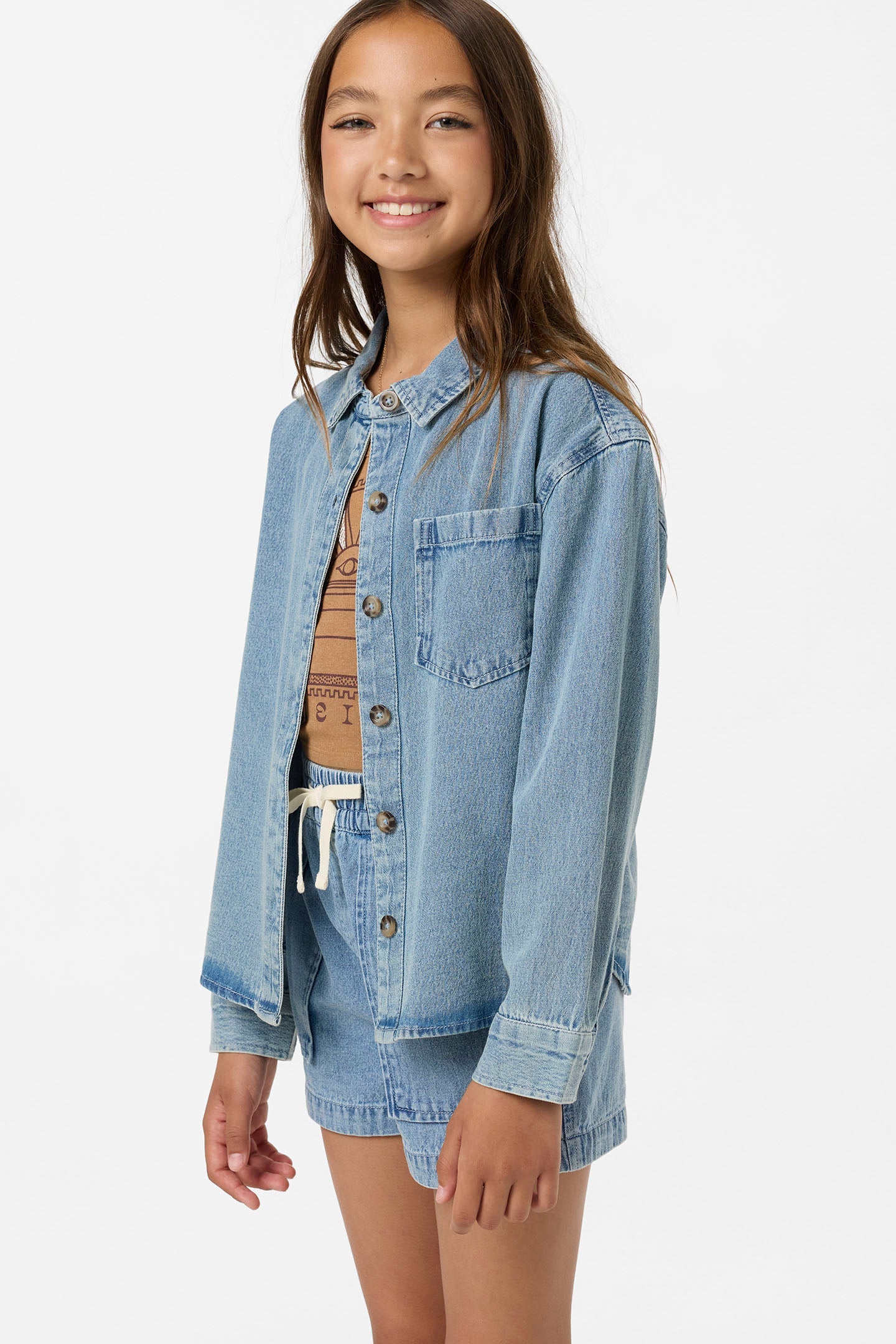 Girl's Kylas Denim Shacket Jacket
