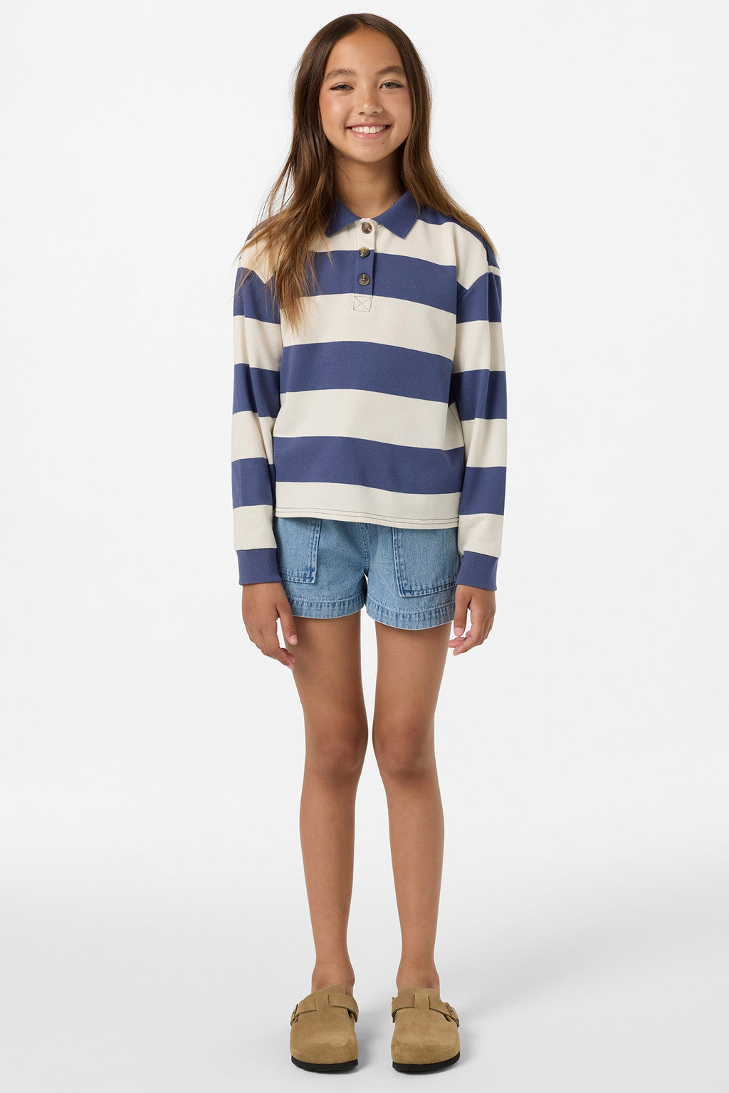 Girl's Kyra Long Sleeve Polo Top