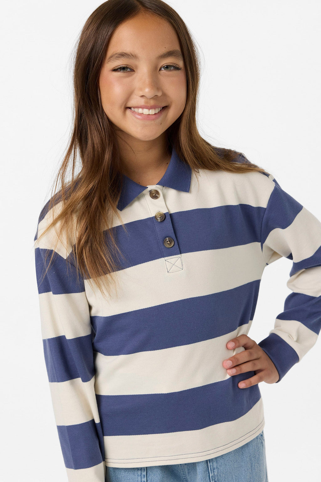 Girl's Kyra Long Sleeve Polo Top