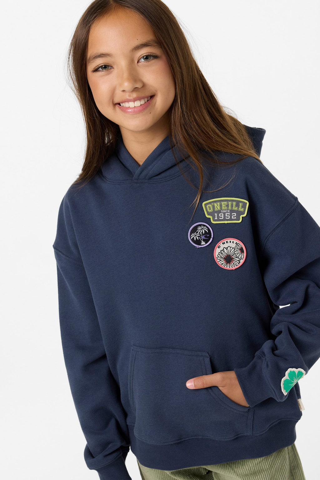 Girl's Patches Oversized Hoodie