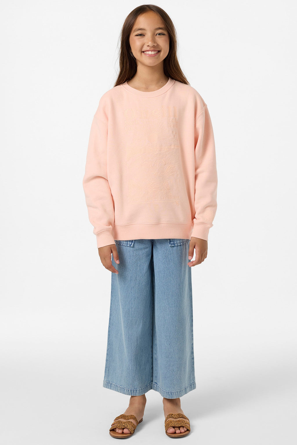 Girl's Chore Break Oversized Crew Neck Fleece