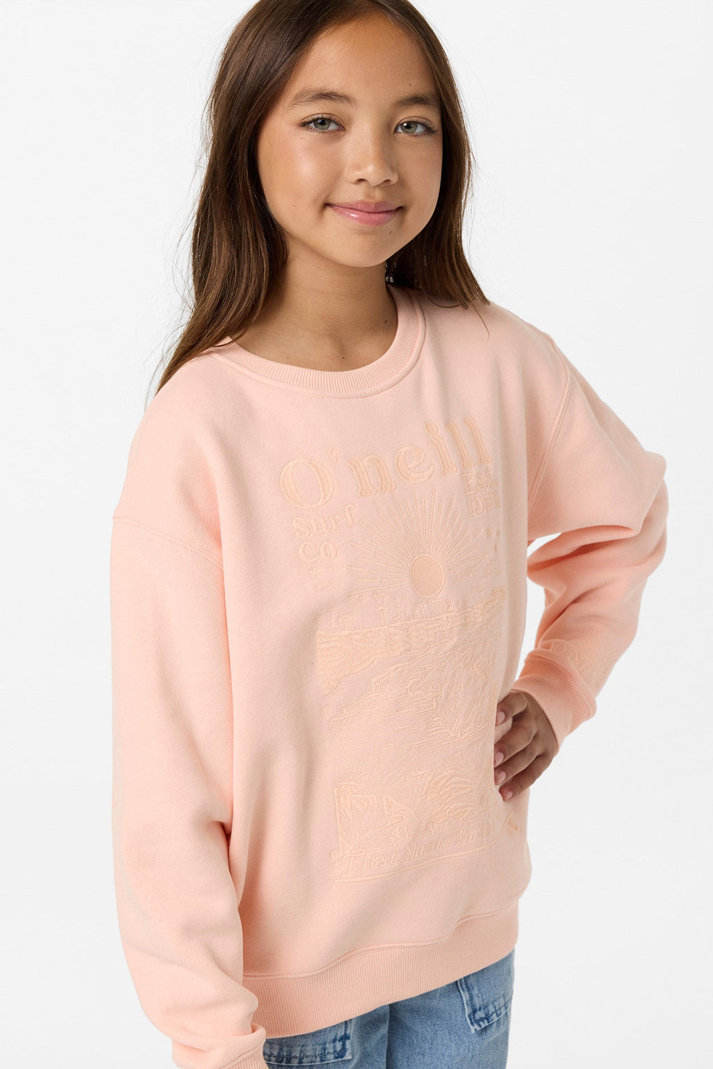 Girl's Chore Break Oversized Crew Neck Fleece