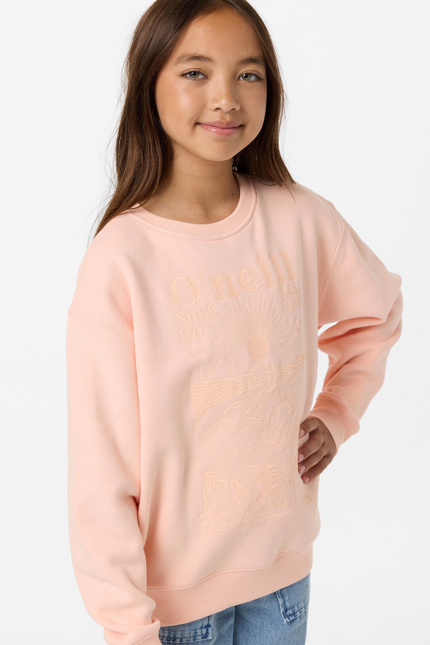Girl's Chore Break Oversized Crew Neck Fleece